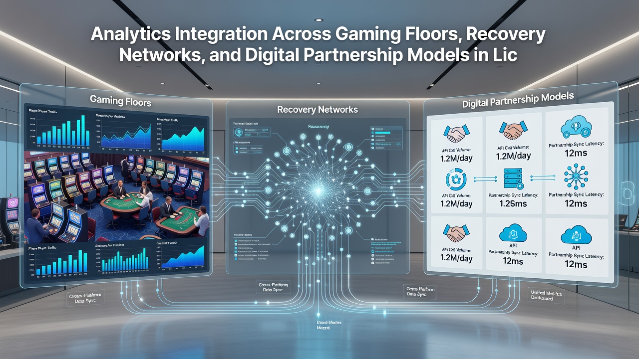 Digital partnership interface showing secure data exchange between resort analytics systems and external recovery network providers