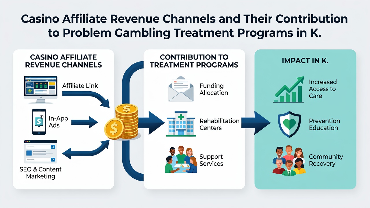 Distribution of casino affiliate earnings into recovery and support services at major resort destinations