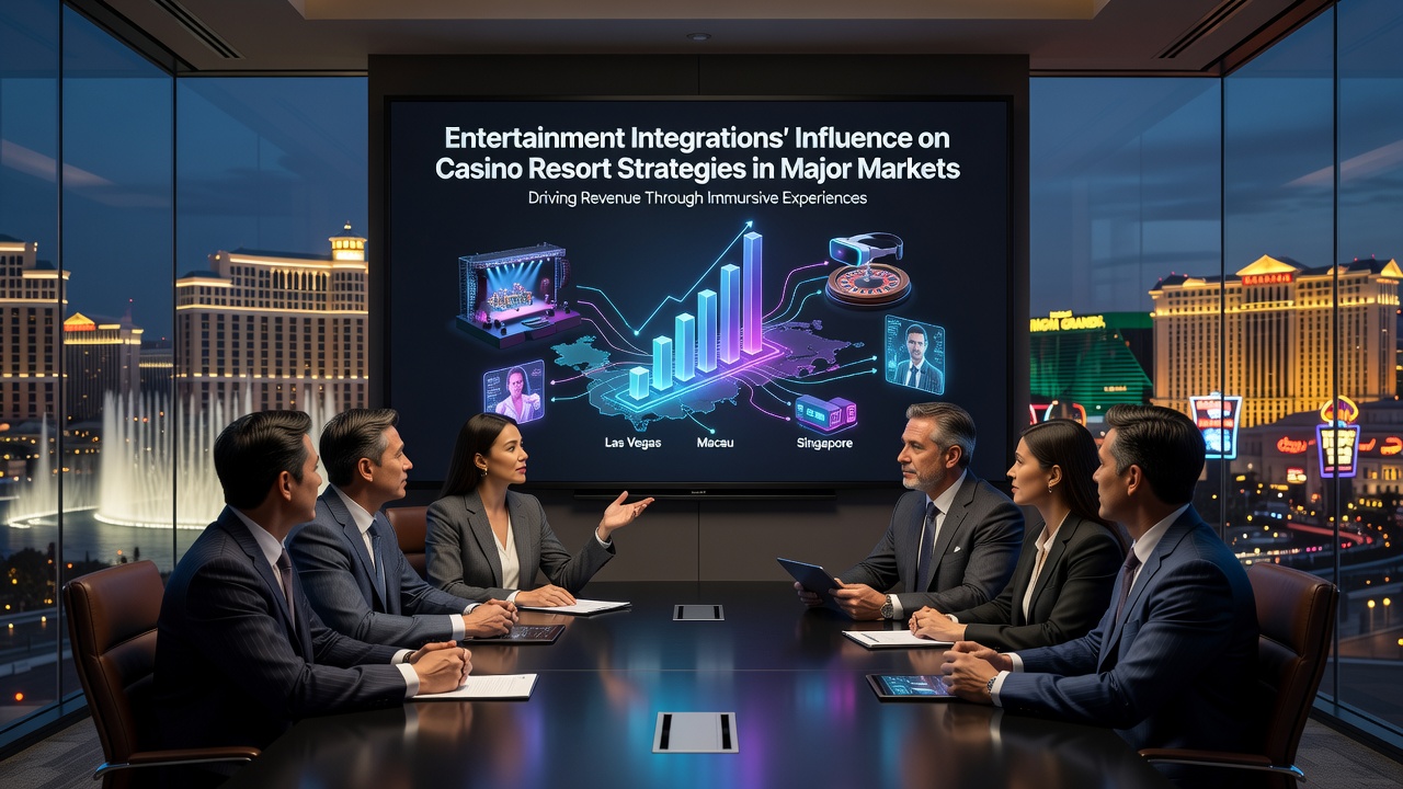 Casino resort with integrated entertainment venues including theaters and dining areas