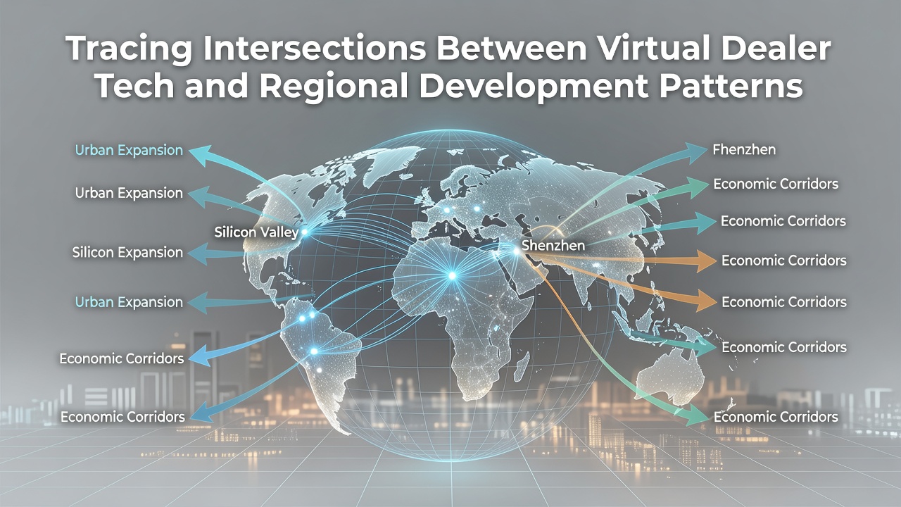 Virtual dealer technology studio setup showing live streaming equipment and regional infrastructure elements